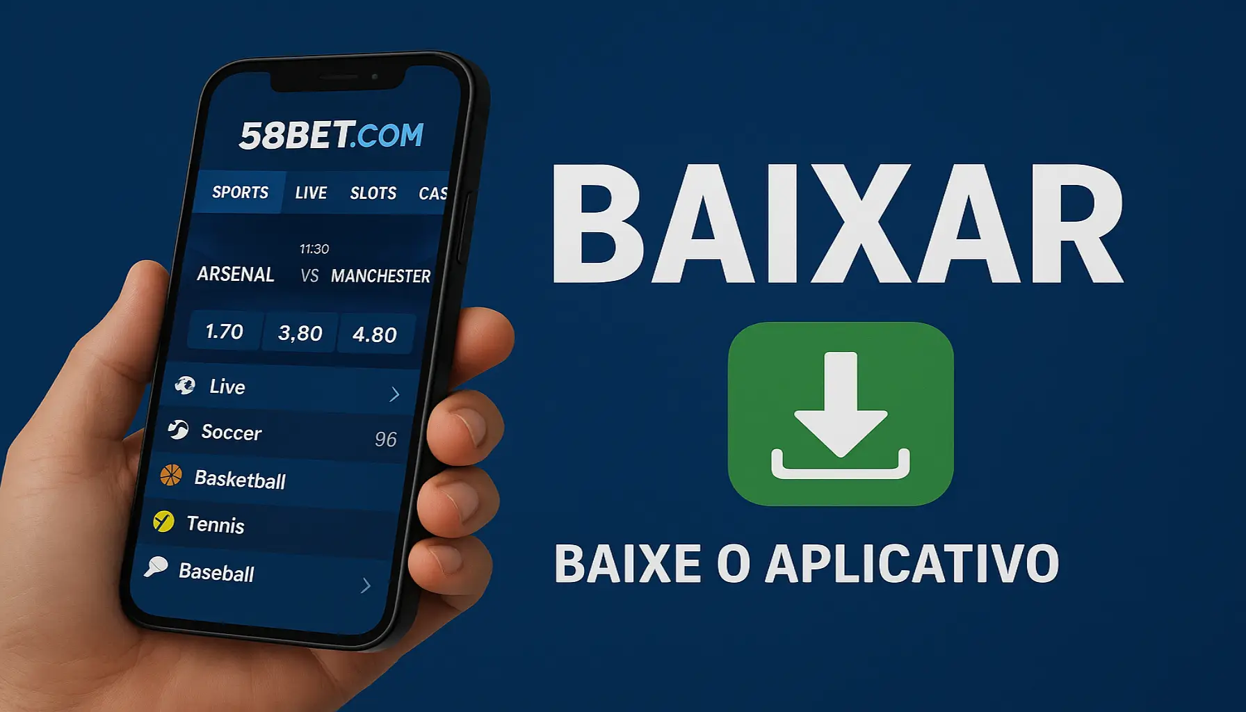 Baixar o 58BET.COM Cassino App